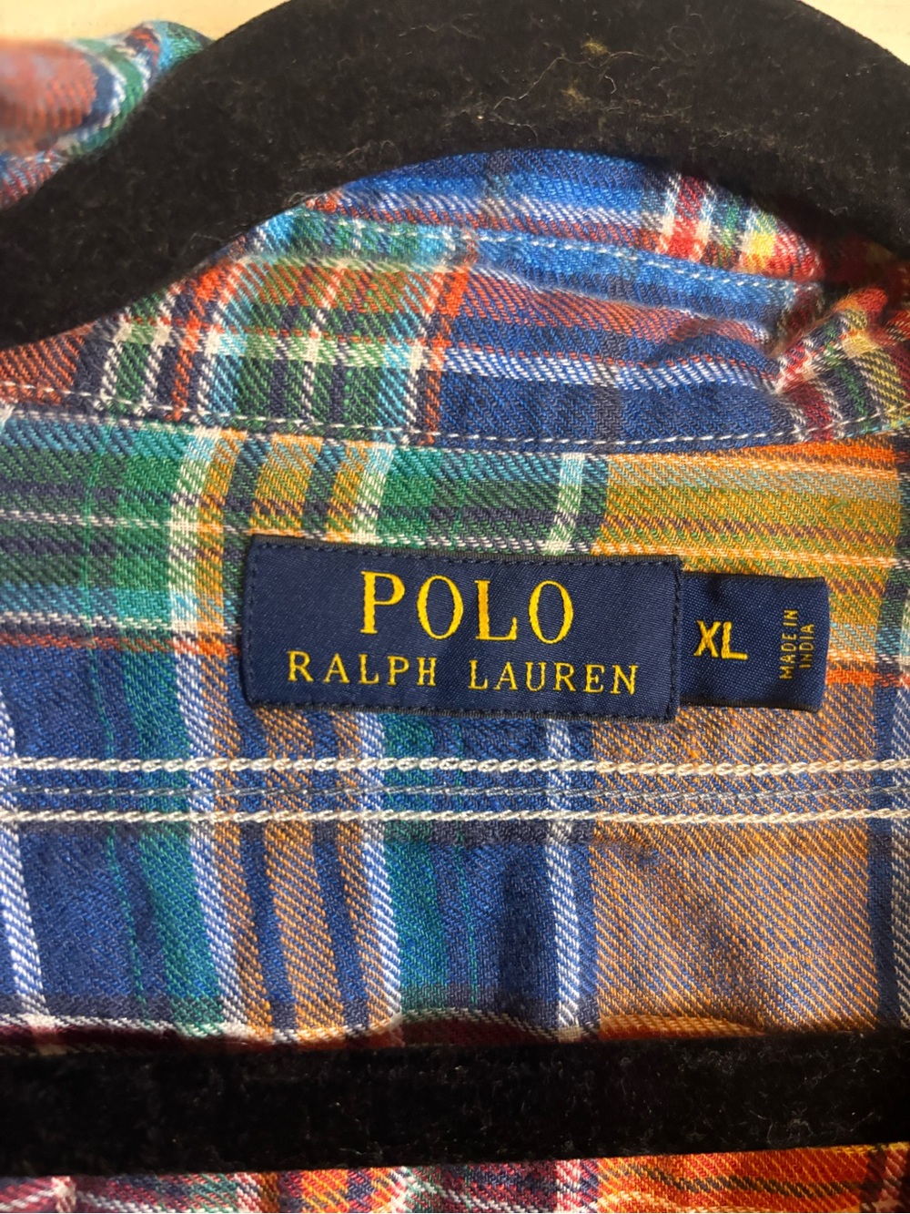 Ralph Lauren Multicolor Orange Blue Green Plaid Button-Down Shirt - Picture 2 of 3